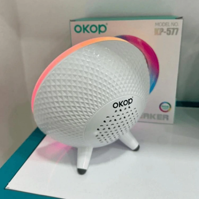 FANIX KP-577 OKOP RGB LIGHT WIRELESS SPEAKER SAAT-ŞARJ İSTASYONU MASAÜSTÜ HOPARLÖR YUVARLAK