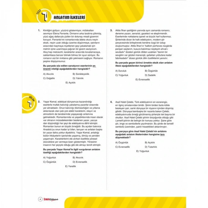 SINAV 10. SINIF SINAV KALİTESİNDE PARAGRAF SORU BANKASI