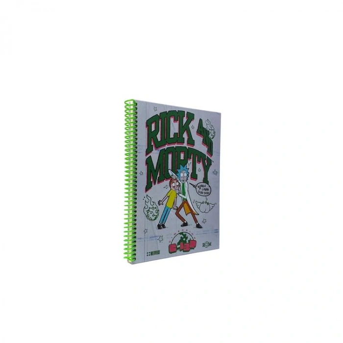 SPACE LICENSE YPK-382379 RICK AND MORTY 17 X 24 WUBBA LUBBA SPİRALLİ SERT KAPAK 96 YP KARELİ DEFTER