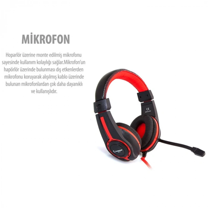 SNOPY RAMPAGE SN-R1 OYUNCU KIRMIZI/SİYAH MİKROFONLU KULAKLIK
