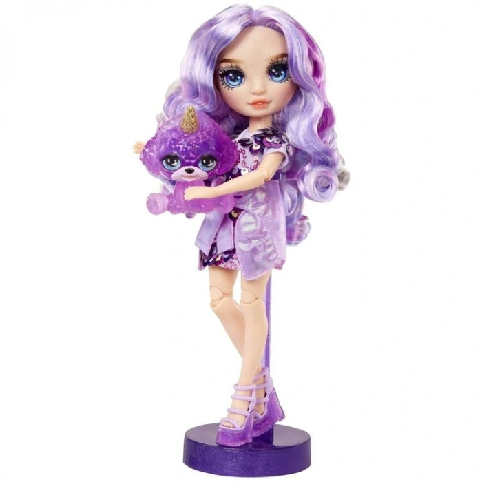 RAINBOW HIGH 120223 VİOLET WILLOW MODA BEBEK PARLAK SLIME VE EVCİL HAYVAN 3+