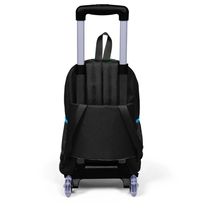 CORAL HIGH 23917 KİDS SİYAH ÜÇ BÖLMELİ IŞIKLI TEKERLEKLİ ÇEKÇEKLİ SIRT ÇANTASI