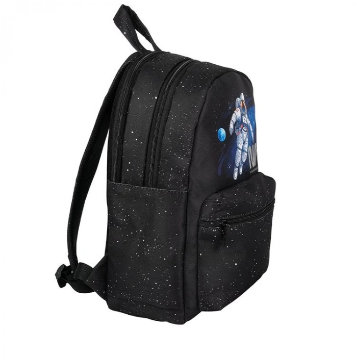 ME 24991 NASA ASTRONOT DESENLİ SIRT ÇANTASI SİYAH