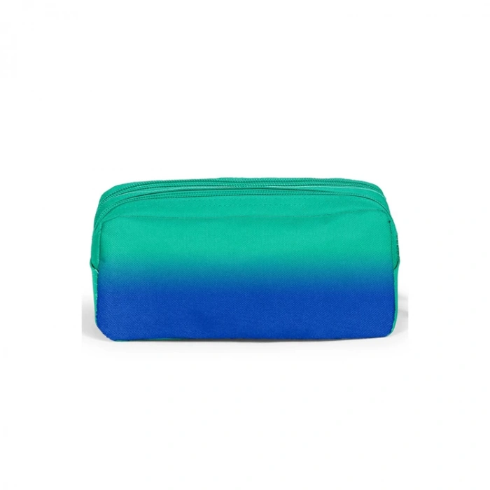 CORAL HIGH 12075 YEŞİL SAKS MAVİSİ RENK GEÇİŞLİ İKİ BÖLMELİ KALEM ÇANTASI