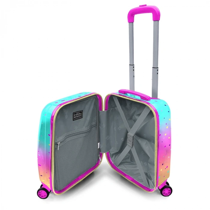 CORAL HIGH 16777 MİNİ RENKLİ DONDURMALI VE KEDİ DESENLİ VALİZ