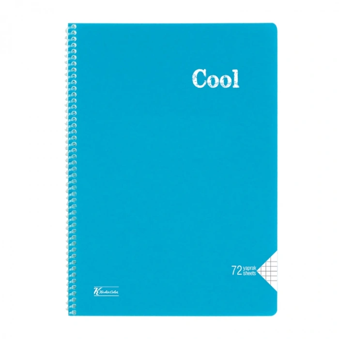 KESKİN COOL PP KAPAK SPİRALLİ DEFTER A4 72 YP. KARELİ