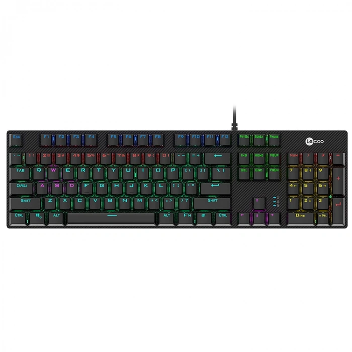 LENOVO LECOO KG1101 SİYAH KABLOLU RGB AYDINLATMALI MEKANİK OYUNCU KLAVYESİ