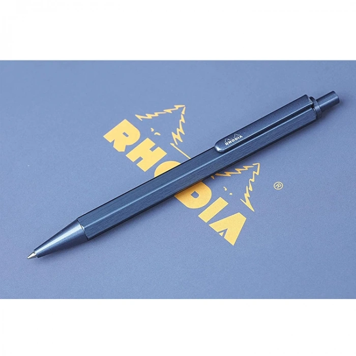 RHODIA SCRIPT 0.7mm HEXAGONAL ALÜMİNYUM GÖVDE TÜKENMEZ KALEM NEVY BLUE