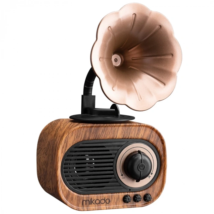 MİKADO MN-S19 USB+TF CARD+BLUETOOTH KLASİK AHŞAP RETRO GRAMOFON SPEAKER