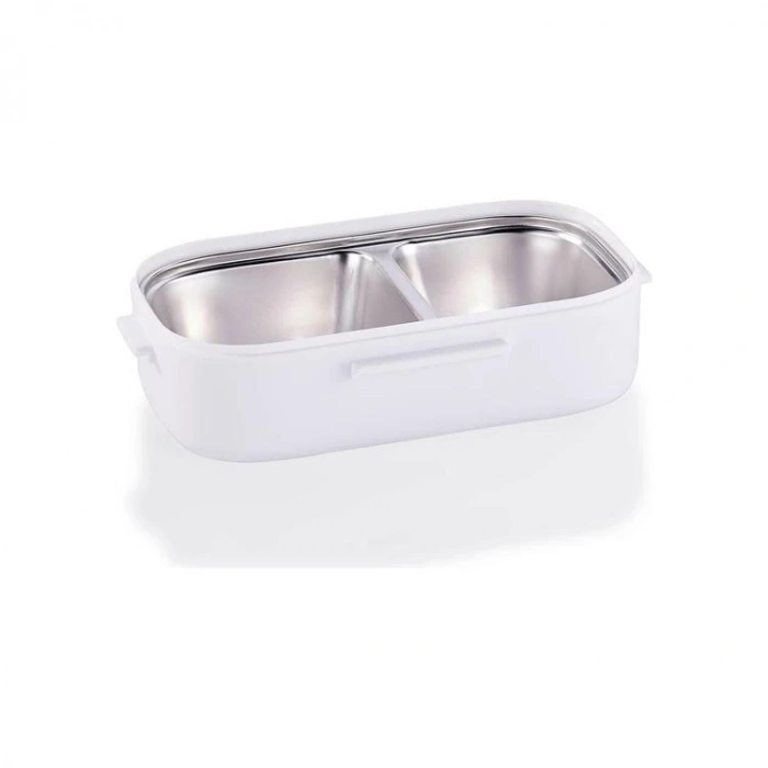 VAGONLIFE BL2106 PASLANMAZ ÇELİK YEMEK KABI - LUNCH BOX 2 BÖLMELİ 550 ML BEYAZ