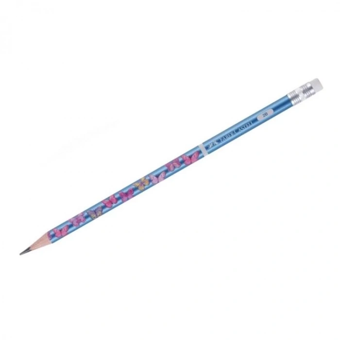 FABER CASTELL KELEBEK SİLGİ YUVARLAK KURŞUN KALEM 2B - TEKLİ  514018391