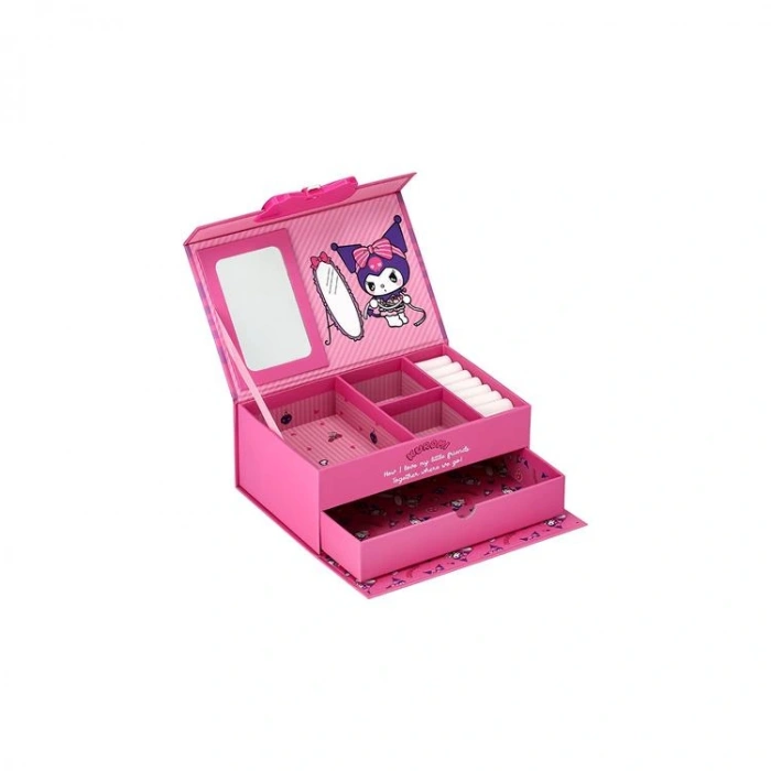 KUROMİ 216-31-02 LİSANSLI KİLİTLİ MAKYAJ & AKSESUAR KUTUSU YATAY PEMBE