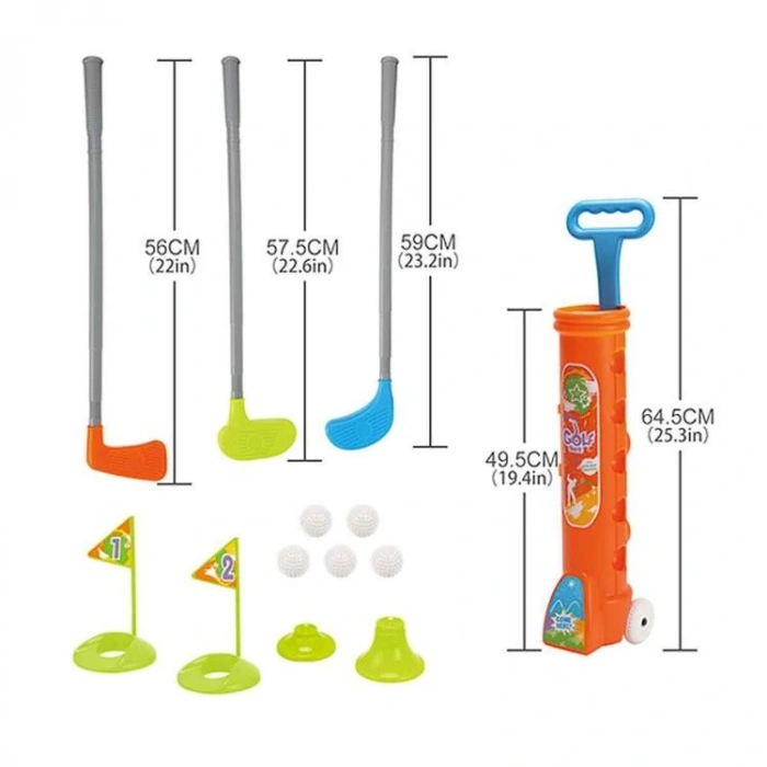 SUNMAN AJ007-1GF ÇEKÇEK ÇANTALI FİLE GOLF SETİ 3+