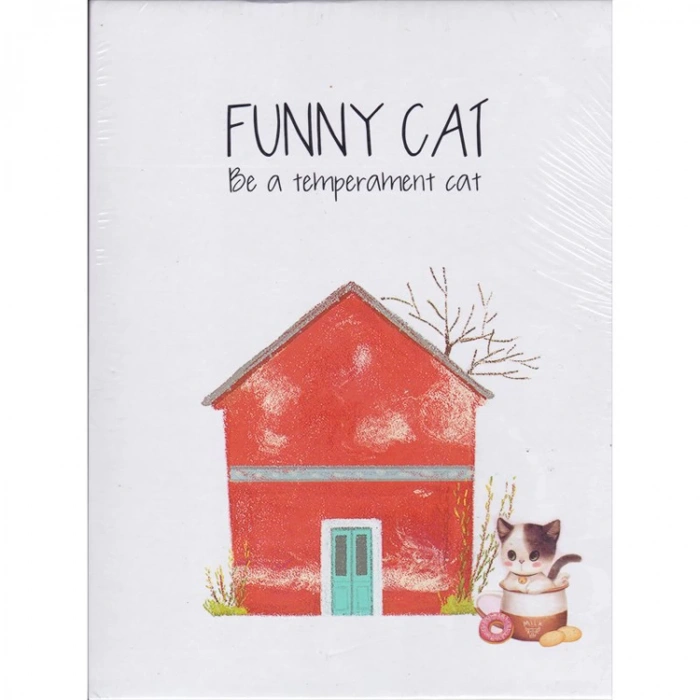 TAROS 2745 VINTAGE LABEL KUTULU KİLİTLİ FUNNY CAT HATIRA DEFTERİ