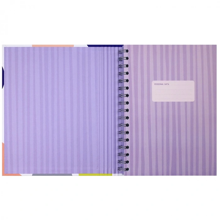 VICTORIAS JOURNALS 1701 CANDY POLKA 16.5x22.5cm GİZLİ SPİRALLİ SERT KAPAK LASTİKLİ ÇİZGİLİ DEFTER