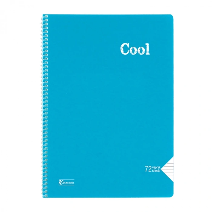 KESKİN COOL PP KAPAK SPİRALLİ DEFTER A4 72 YP. ÇİZGİLİ