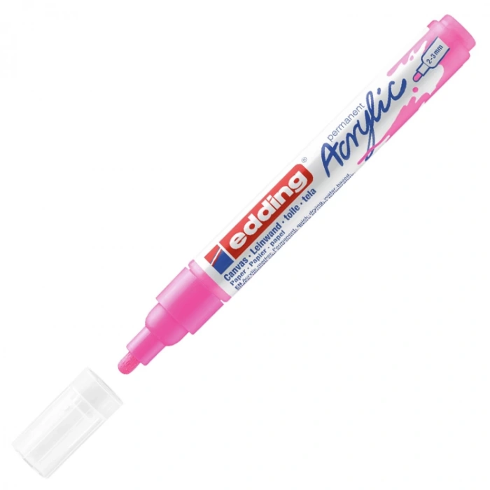 EDDING 5100 NO:069 AKRİLİK KALEM ORTA UÇLU 2-3mm YUVARLAK UÇ FOSFORLU PEMBE