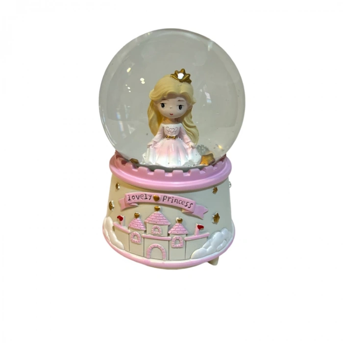 YLZ JM21C03 BÜYÜK BOY SESLİ IŞIKLI LOVELY PRINCESS KAR ATAN KAR KÜRESİ