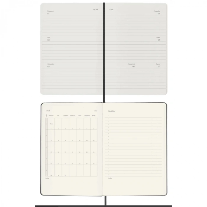 VICTORIAS JOURNALS 9159 13x21cm ESNEK KAPAK LASTİKLİ CEPLİ CLASSIC  HAFTALIK AJANDA - SARI