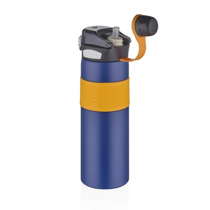 VAGONLİFE KİLİTLİ PİPETLİ / PİPETSİZ KULLANIM ÇELİK MATARA 032 800ML NAVY BLUE