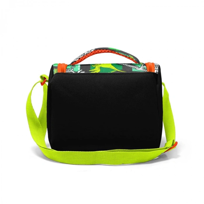 CORAL HIGH 11832 KIDS GRİ YEŞİL DİNOZOR DESENLİ THERMO BESLENME ÇANTASI