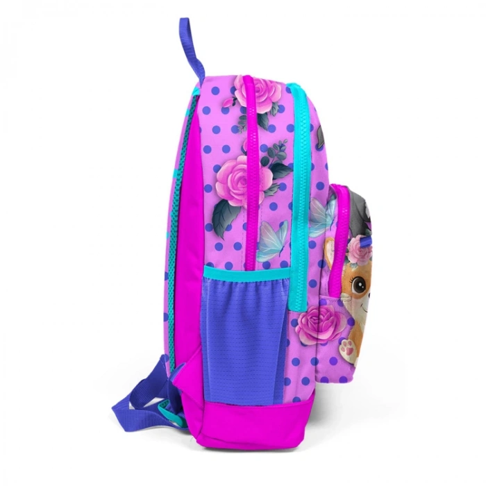 CORAL HIGH 23750 KIDS PEMBE KÖPEK DESENLİ DÖRT BÖLMELİ SIRT ÇANTASI