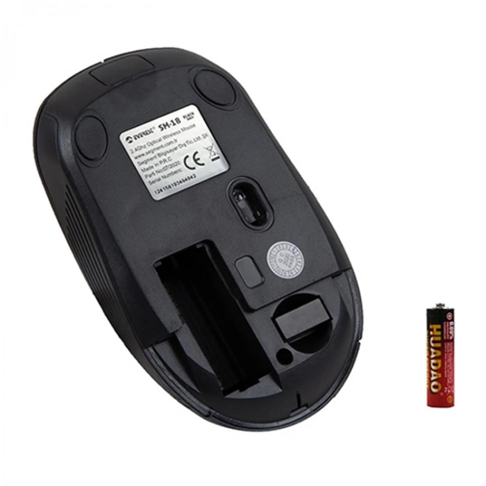 EVEREST SM-18 USB 2.4Ghz  OPTİK KABLOSUZ MOUSE SİYAH