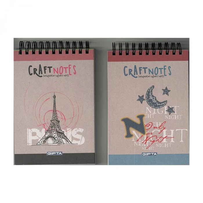 GIPTA CRAFT SPİRALLİ SERT KAPAK A6 BLOKNOT 100 YP. ÇİZGİSİZ DEFTER
