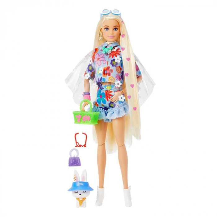 MATTEL HDJ45  BARBIE  EXTRA MAVİ ETEKLİ BEBEK