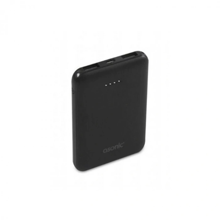 ASONIC AS-P05 5000MAH 2*USB OUTPUT POWERBANK SİYAH TAŞINABİLİR PİL ŞARJ CİHAZI