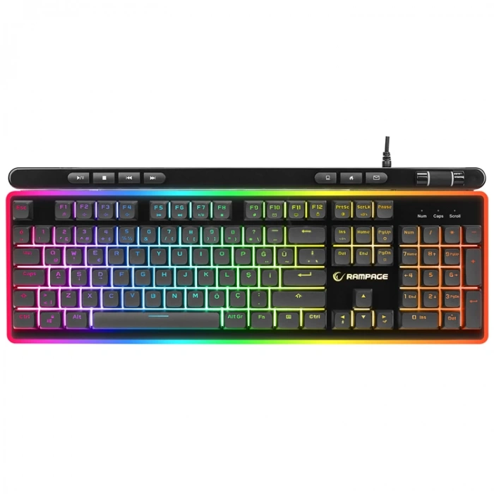 RAMPAGE SHINE K-14 USB RGB BACKLIGHT GAMING OYUNCU KLAVYESİ