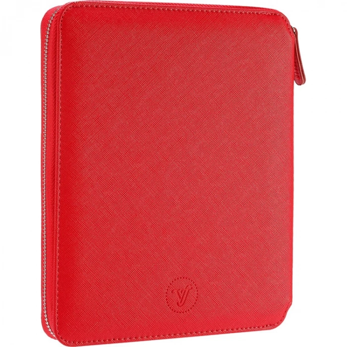 VICTORIAS JOURNALS 7622 KUTULU SMYTH ZIPPER FOLDER ORGANİZER KIRMIZI 14.8X21cm  80YP. ÇİZGİLİ DEFTER