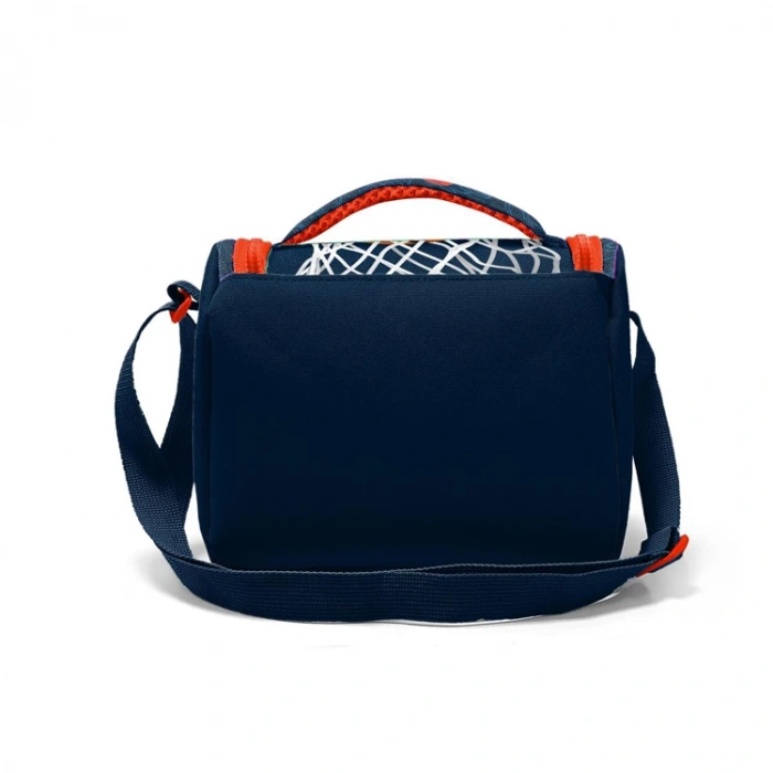 CORAL HIGH 11857 KIDS LACİVERT TURUNCU BASKETBOL DESENLİ THERMO BESLENME ÇANTASI