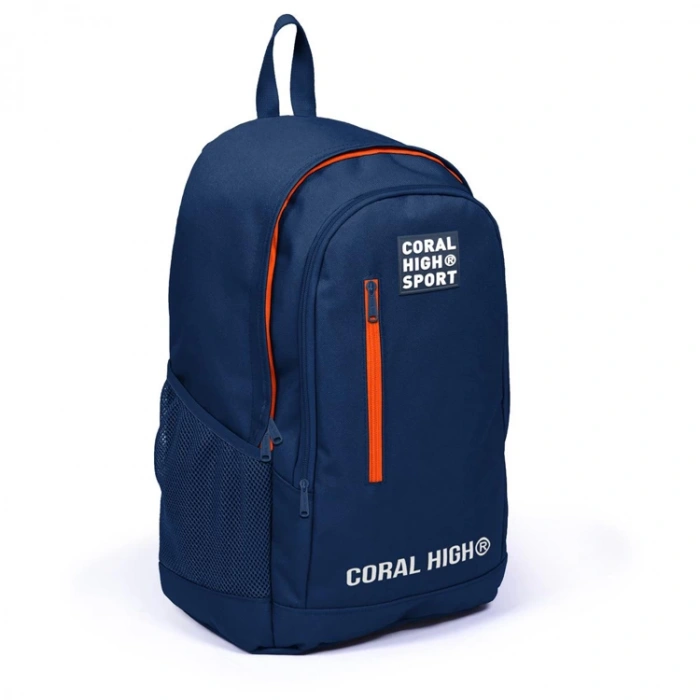 CORAL HIGH 23232 LACİVERT NEON TURUNCU USB + AUX SOKETLİ ÜÇ BÖLMELİ SIRT ÇANTASI