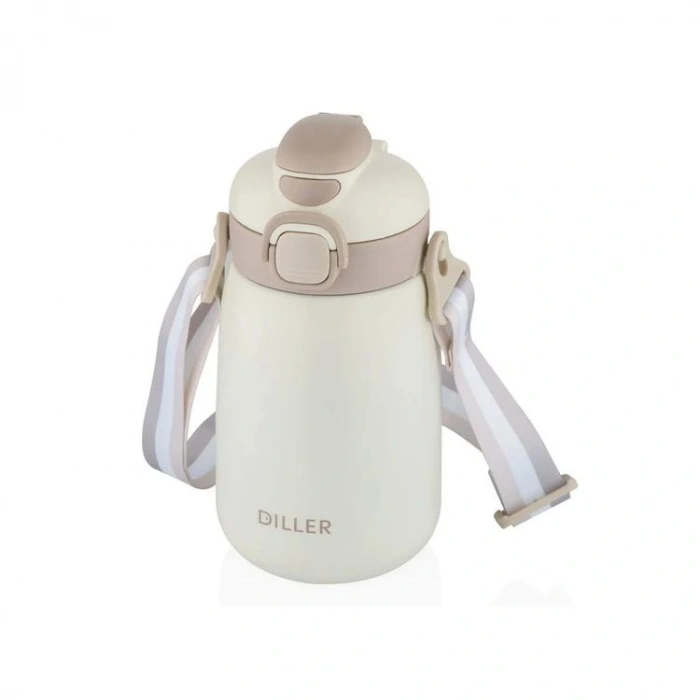 VAGONLİFE DILLER PASLANMAZ ÇELİK PİPETLİ/PİPETSİZ KULLANIM MATARA/TERMOS 9073 420ML WHITE