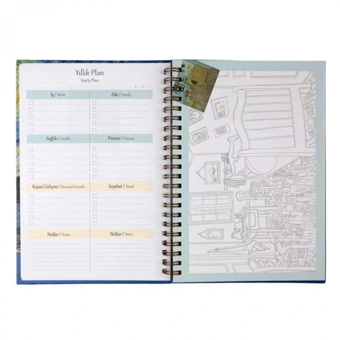 ODAK 14X20 VAN GOGH MY WEEKLY PLANNER HAFTALIK TARİHSİZ AJANDA PLAN DEFTERİ