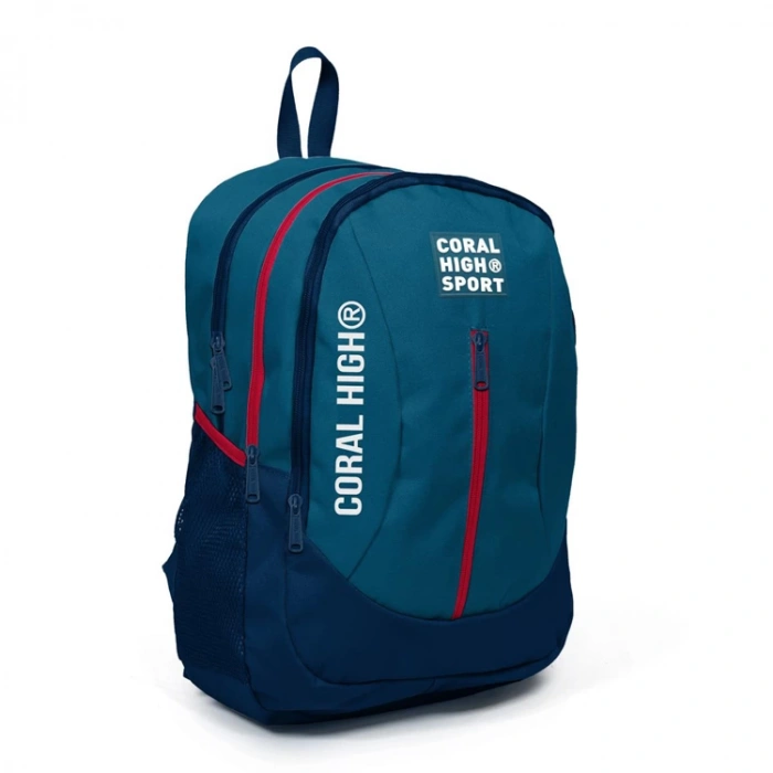 CORAL HIGH 23448 CİVİT LACİVERT USB + AUX SOKETLİ DÖRT BÖLMELİ SIRT ÇANTASI