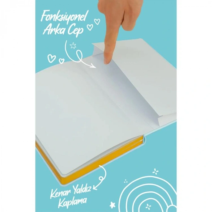 VICTORIAS JOURNALS 1653 BUJO VEGAN DERİ 14X21 160gr.96YP. ÇİZGİLİ DEFTER AÇIK MAVİ