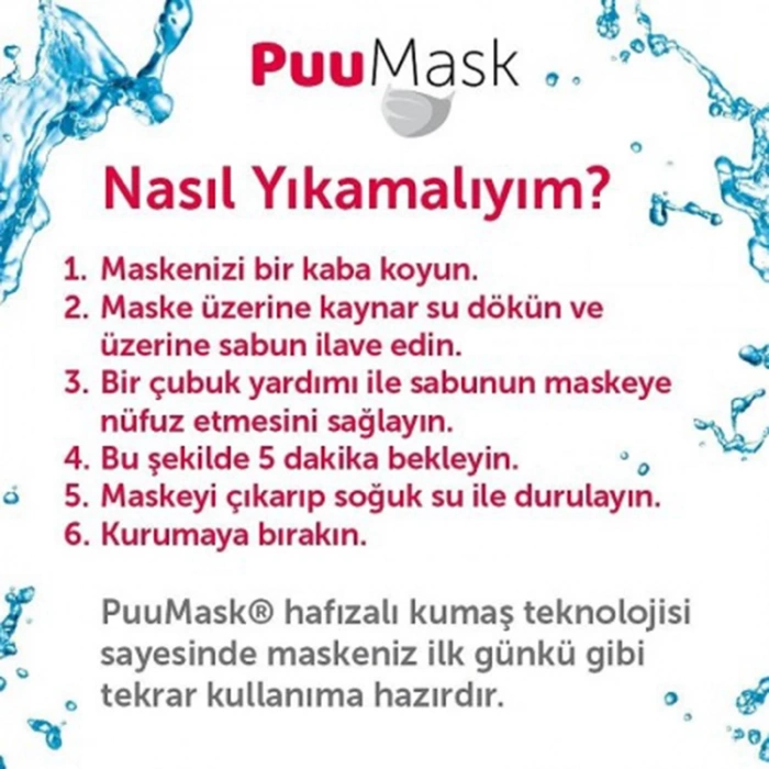 PUUMASK YIKANABİLİR DESENLİ TELLİ BEZ MASKE ( TEKLİ)