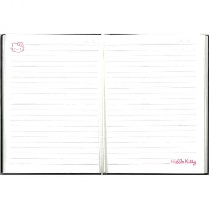 VICTORIAS JOURNALS 524-1936 HELLO KITTY SMYTH FLEXY ESNEK VEGAN DERİ KAPAKLI 13X18 80 GR. 80 YAPRAK ÇİZGİLİ DEFTER