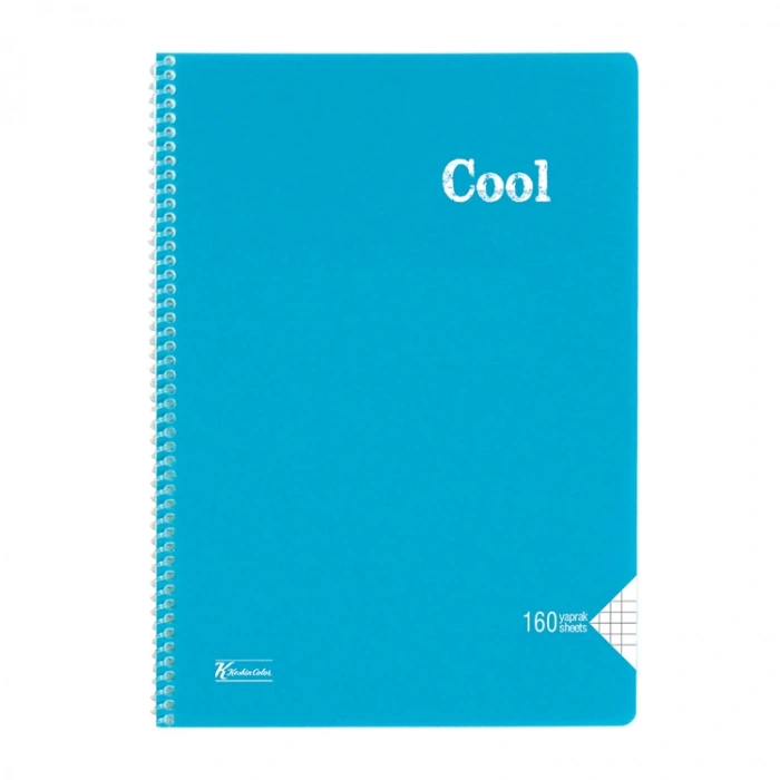 KESKİN COOL PP KAPAK SPİRALLİ DEFTER A4 160 YP. KARELİ