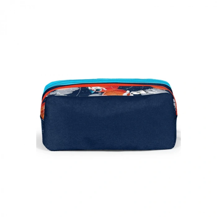 CORAL HIGH 12093 LACİVERT ASTRONOT DESENLİ İKİ BÖLMELİ KALEM ÇANTASI