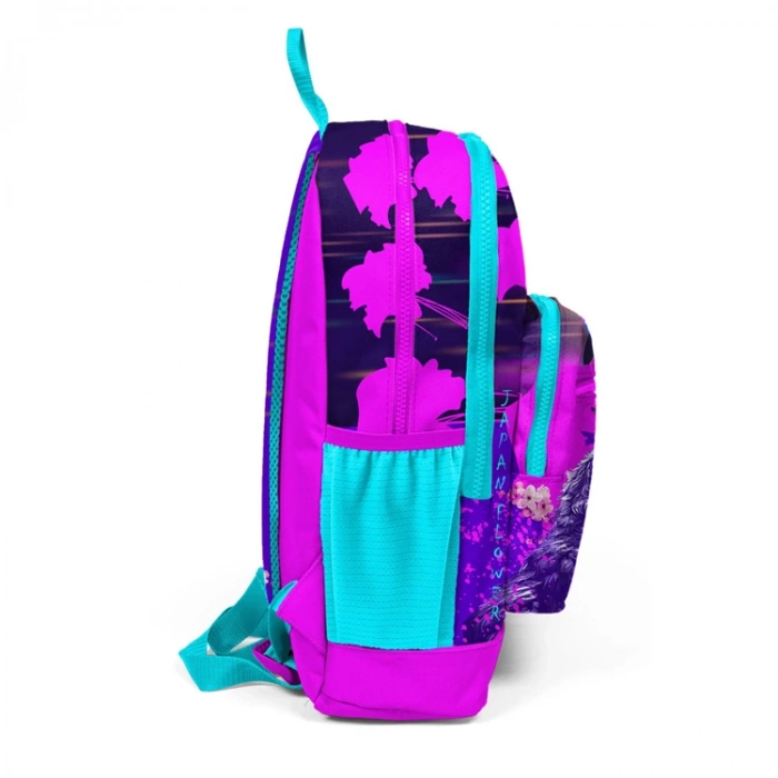 CORAL HIGH 23753 KIDS MOR PEMBE ANİME KEDİ DESENLİ DÖRT BÖLMELİ SIRT ÇANTASI