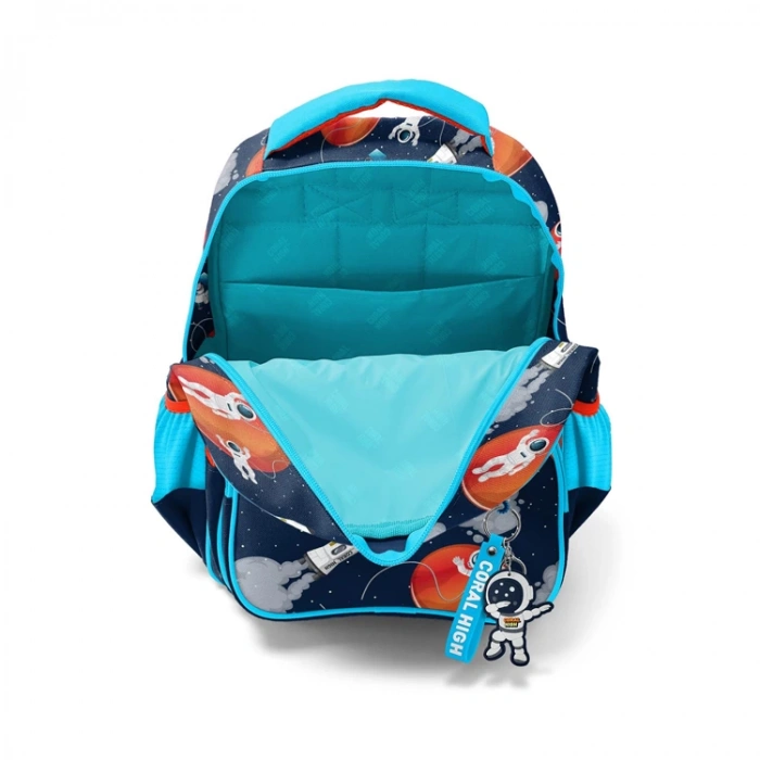 CORAL HIGH 23660 KIDS LACİVERT ASTRONOT DESENLİ ÜÇ BÖLMELİ SIRT ÇANTASI