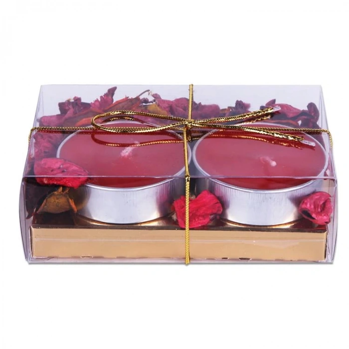 NUR MUM X-653 TEALIGHT BÜYÜK 2Lİ KURU YAPRAKLI MUM SET 6cm