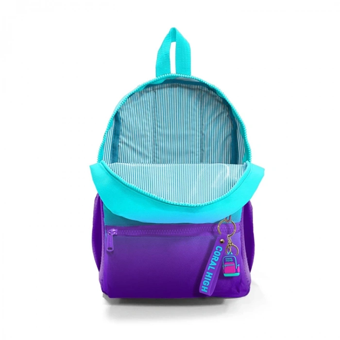 CORAL HIGH 23563 KIDS TURKUAZ MOR RENK GEÇİŞLİ İKİ BÖLMELİ MİNİK YUVA SIRT ÇANTASI