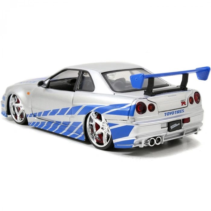 SİMBA JADA 3203058 FAST & FURIOUS 1:24 BRIANS NISSAN SKYLINE GT-R (R34) DIE CAST METAL TEKLİ ARABA KUTULU 8+