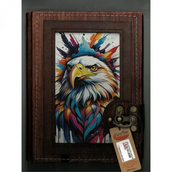 DEFFTER 64279-3 17x23 KRAFTON DERİ KAPLI KRAFT ÇİZGİSİZ DEFTER ( L )