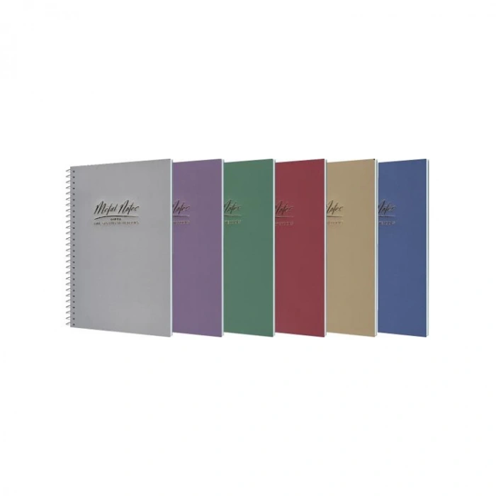 GIPTA METAL NOTES SPİRALLİ PP KAPAK 17x24 100YP. KARELİ DEFTER