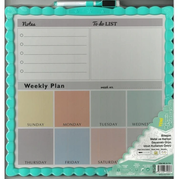 MİKRO JL-116 MAGNETİC ÇİFT TARAFLI BEYAZ YAZI TAHTASI 29x29cm